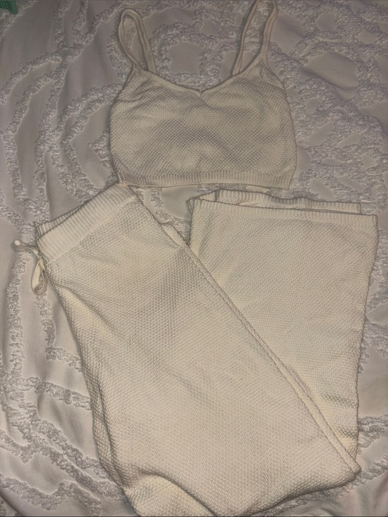 Gilly Hicks Tops - Gilly Hicks Cream Knit Bralette & Lounge Pants Set